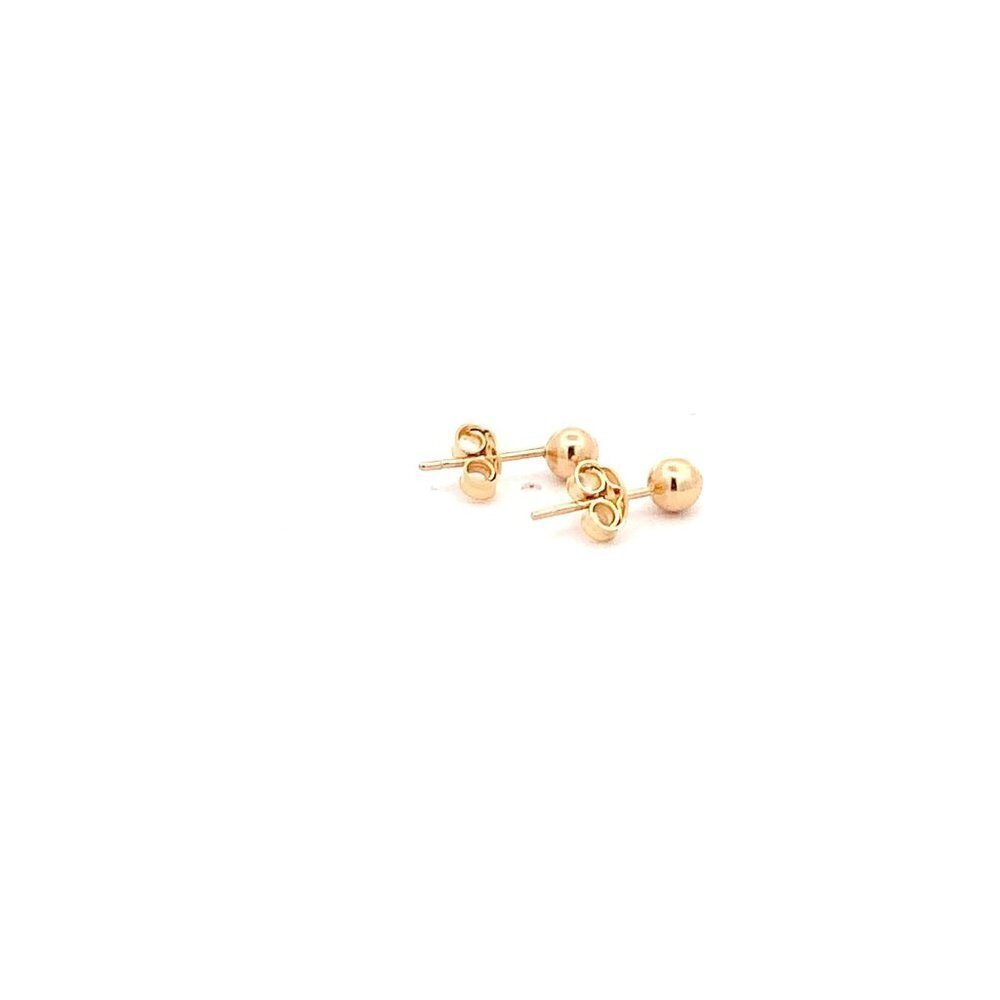 18K Yellow Gold Earrings Stud Ball Very Tiny Very Lightweight 0.84 grams - Picture 5 of 13